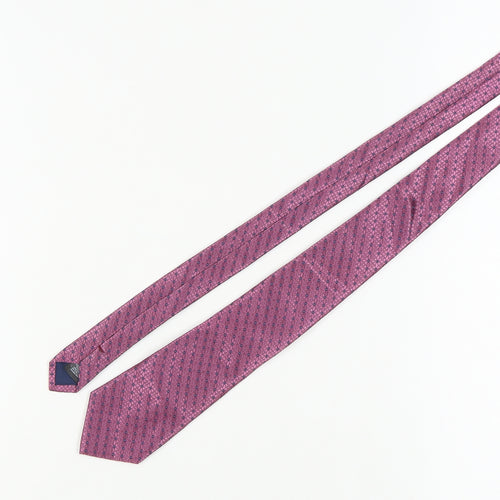 Marks and Spencer Men's Pink Geometric Silk Tie