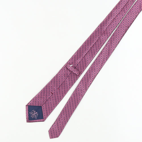 Marks and Spencer Men's Pink Geometric Silk Tie
