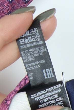 Marks and Spencer Men's Pink Geometric Silk Tie