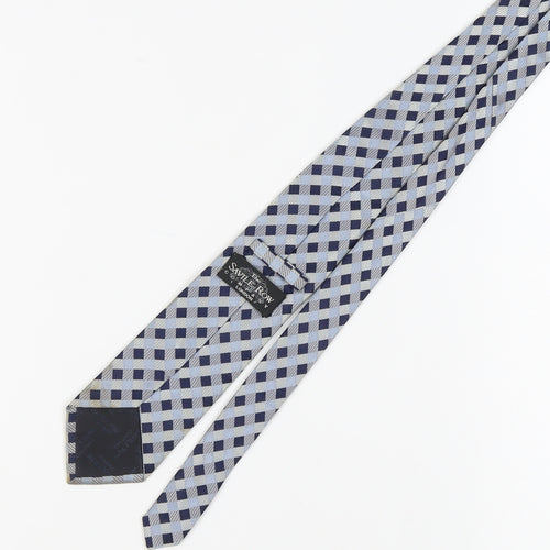 Savile Row Men's Blue Checked Silk Tie