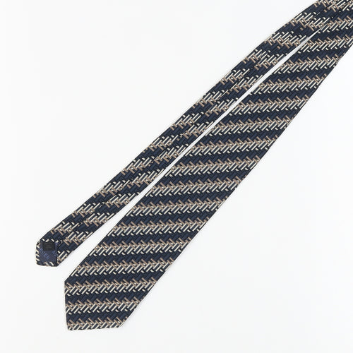 Jaeger Men's Blue Geometric Designer Silk Tie