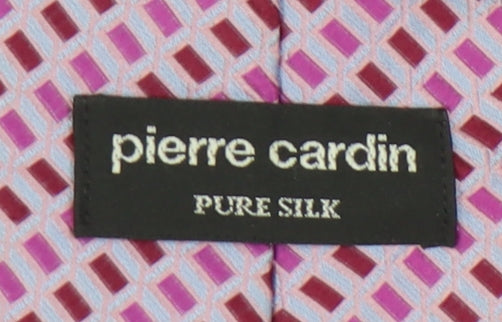 Pierre Cardin Men's Purple Geometric Silk Tie