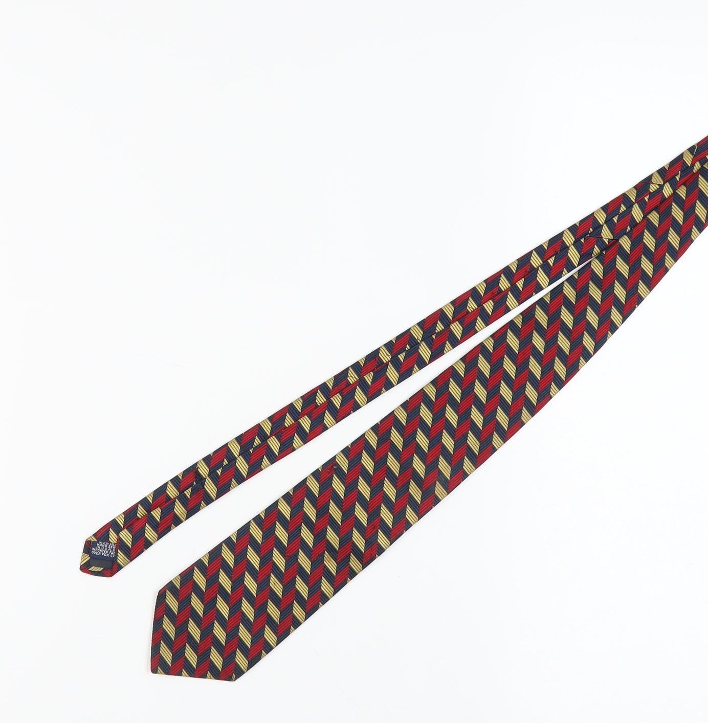 Lands' End Men's Red Geometric Silk Tie