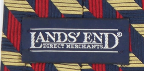 Lands' End Men's Red Geometric Silk Tie