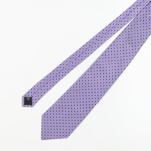 Pierre Cardin Men's Purple Geometric Silk Tie