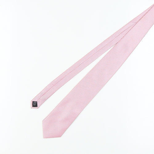 Thomas Nash Men's Pink Slim Tie Geometric Design One Size