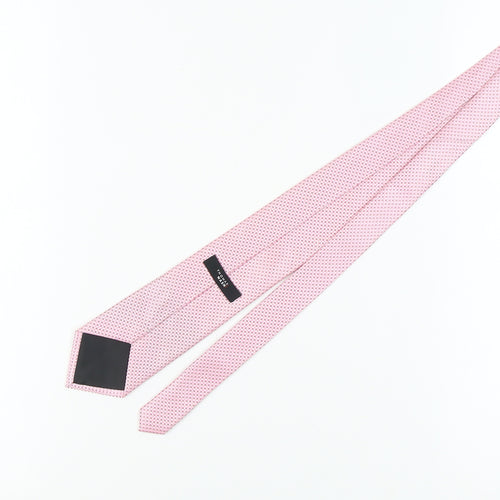 Thomas Nash Men's Pink Slim Tie Geometric Design One Size