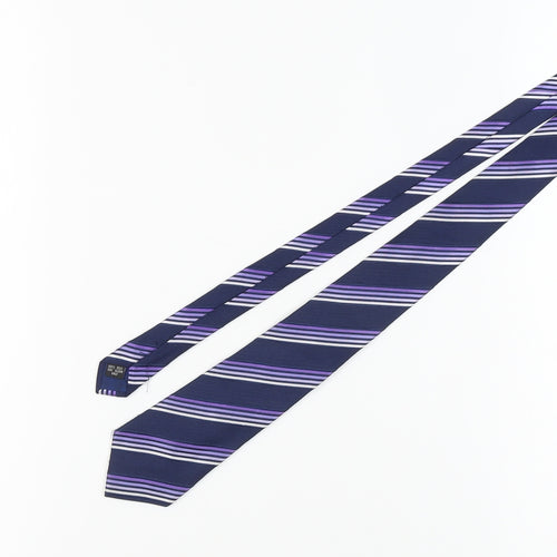 Milan Men's Purple Striped Silk Tie One Size
