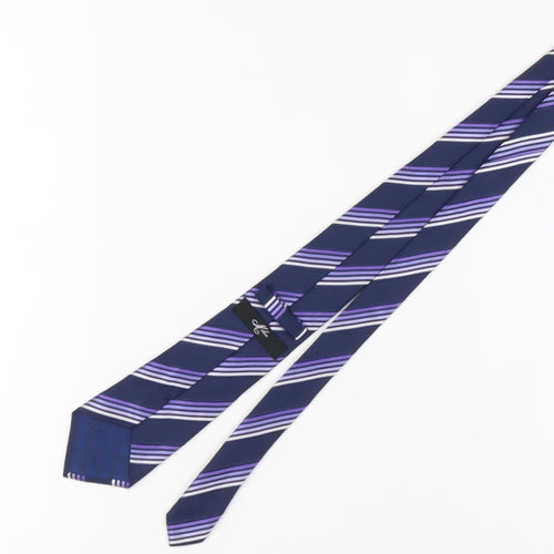 Milan Men's Purple Striped Silk Tie One Size