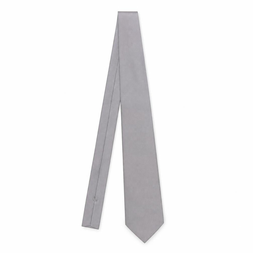 Front view of Jeff Banks Men's Grey Silk Tie