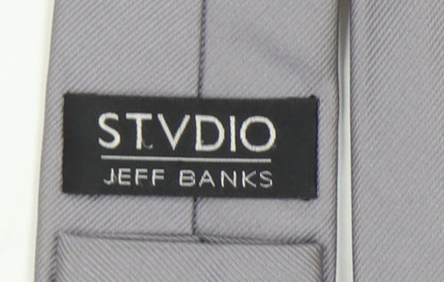 Jeff Banks Men's Grey Silk Tie
