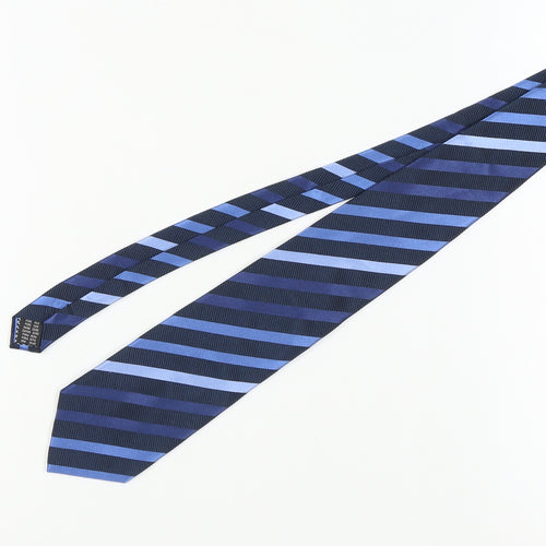 Racing Green Men's Blue Striped Silk Tie One Size