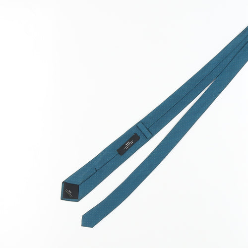 Moss London Men's Slim Blue Polka Dot Silk Tie