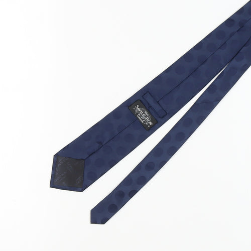 Savile Row Company Men's Blue Polka Dot Silk Tie