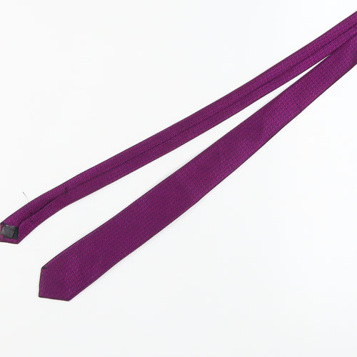 Moss London Men's Purple Silk Slim Tie Geometric