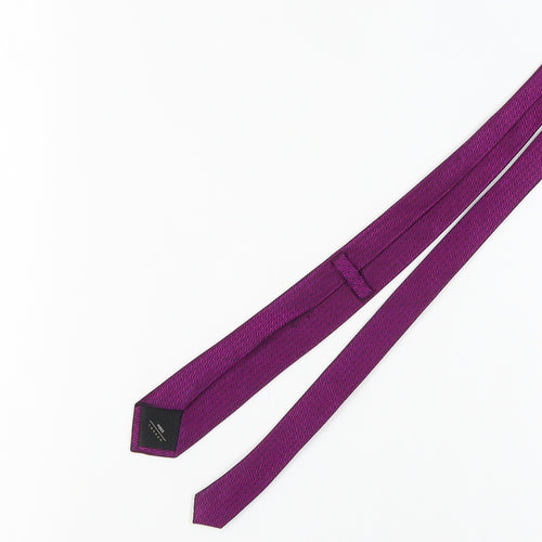 Moss London Men's Purple Silk Slim Tie Geometric