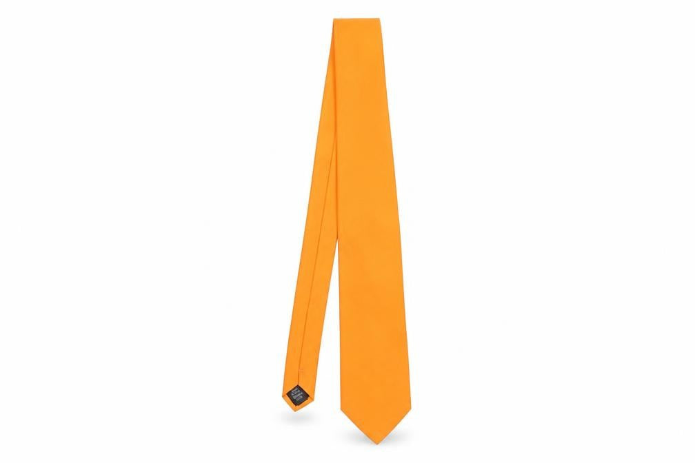 Front view of Thomas Nash Orange Men's Tie 100% Polyester