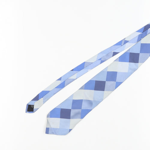 Milan Collection Men's Blue Geometric Silk Tie