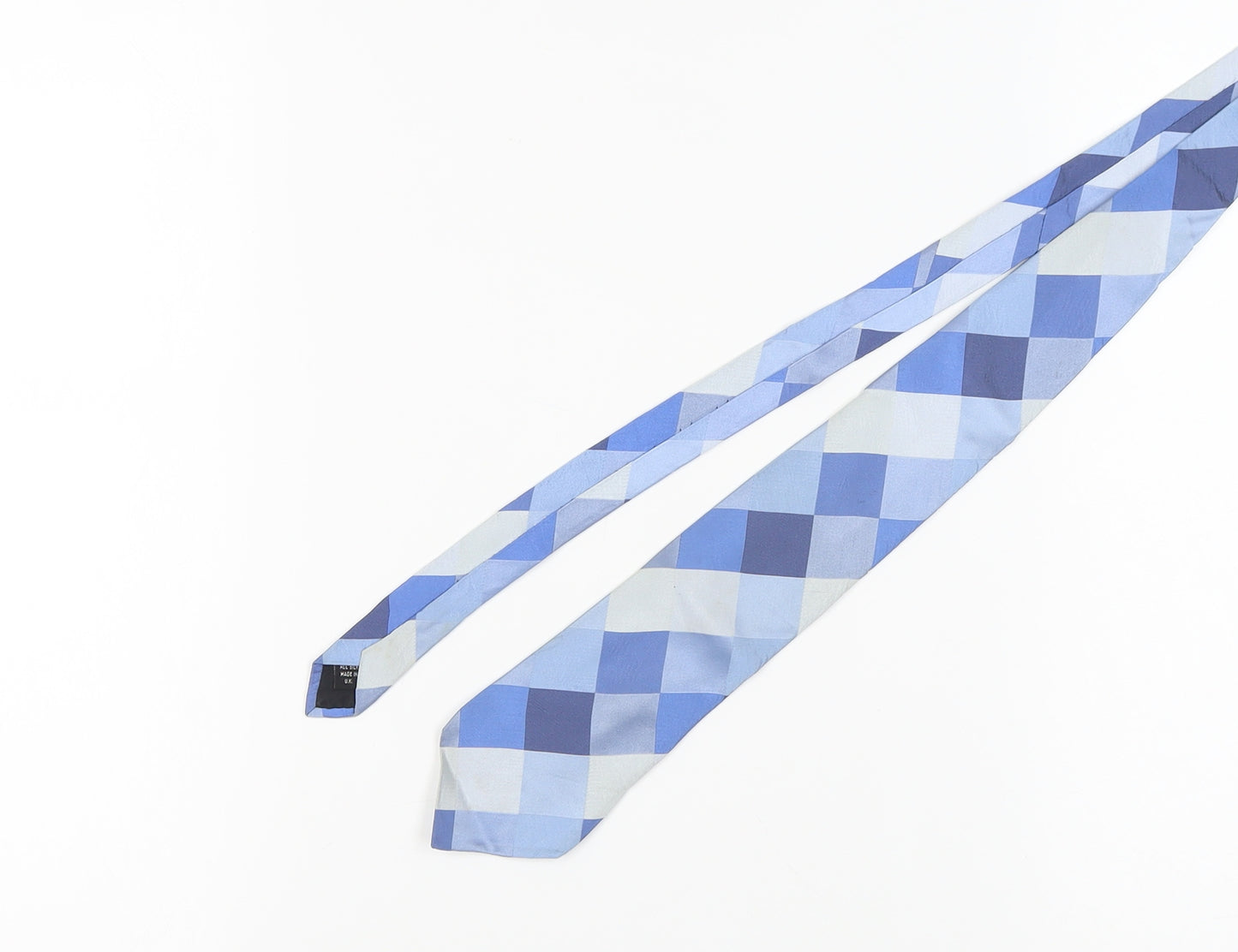 Milan Collection Men's Blue Geometric Silk Tie