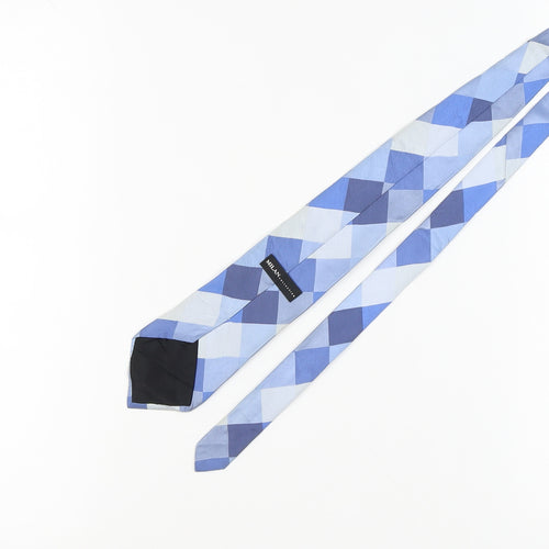 Milan Collection Men's Blue Geometric Silk Tie
