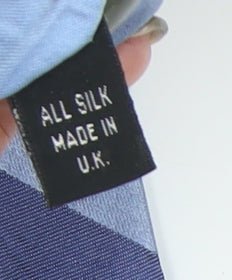 Milan Collection Men's Blue Geometric Silk Tie