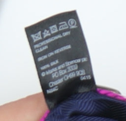 Marks and Spencer Men's Pink and Blue Striped Silk Tie