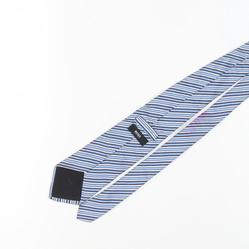 Hugo Boss Men's Blue Striped Silk Tie