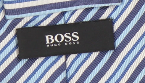 Hugo Boss Men's Blue Striped Silk Tie