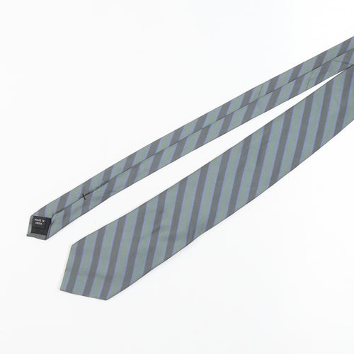 Calvin Klein Men's Grey Striped Silk Tie