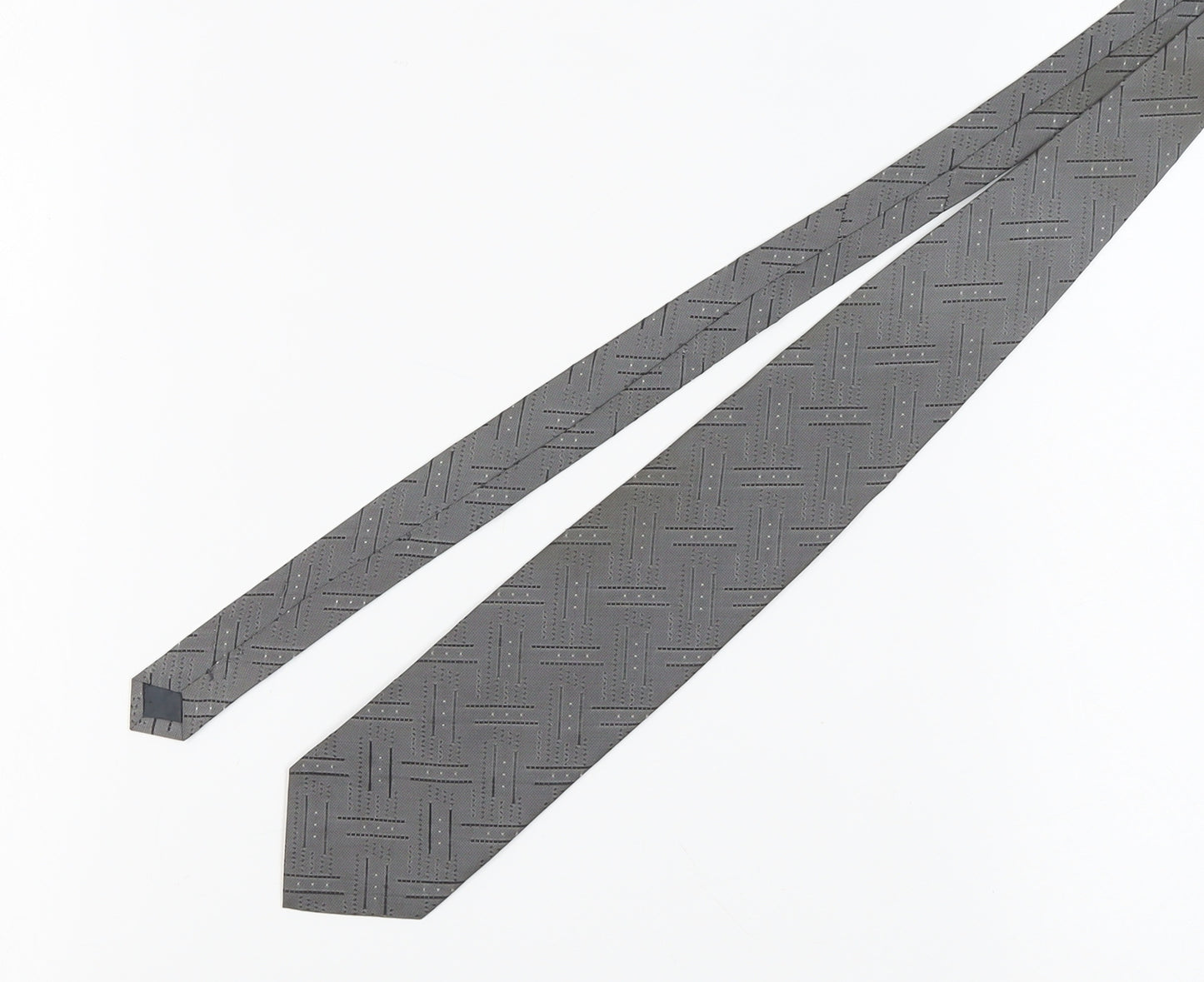 Valdini Men's Grey Geometric Tie, One Size