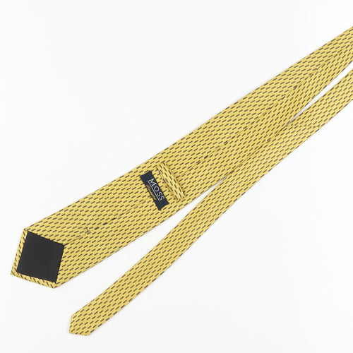 Moss Men's Yellow Geometric Polyester Tie