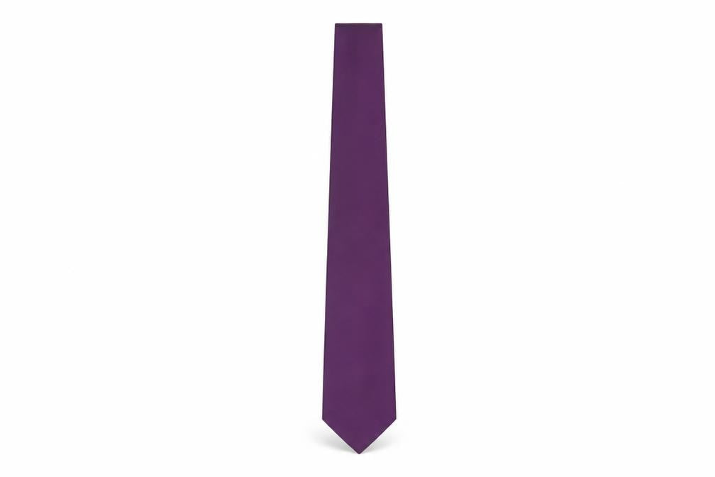 Front view of Moss Esq. Men's Purple Silk Tie