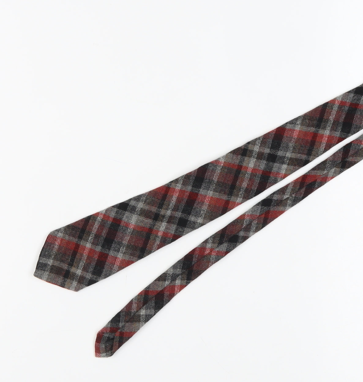 Beau Monde Men's Red Wool Tartan Tie One Size