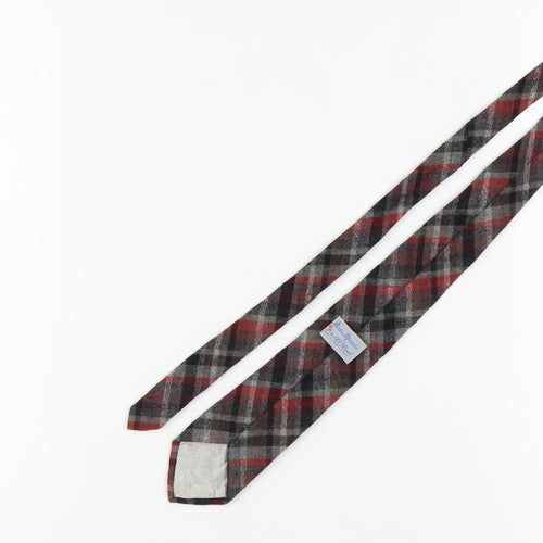 Beau Monde Men's Red Wool Tartan Tie One Size
