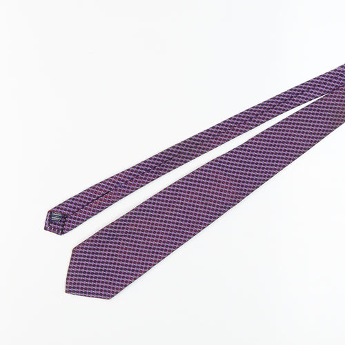 English Seven-Fold Purple Geometric Silk Men's Tie