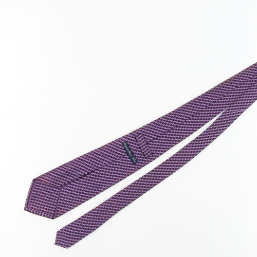 English Seven-Fold Purple Geometric Silk Men's Tie
