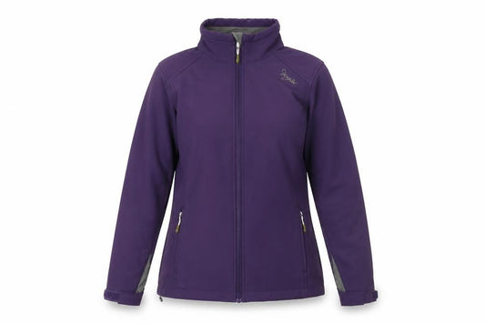 Front view of TOG24 Women's Purple Softshell Jacket, size 10-12