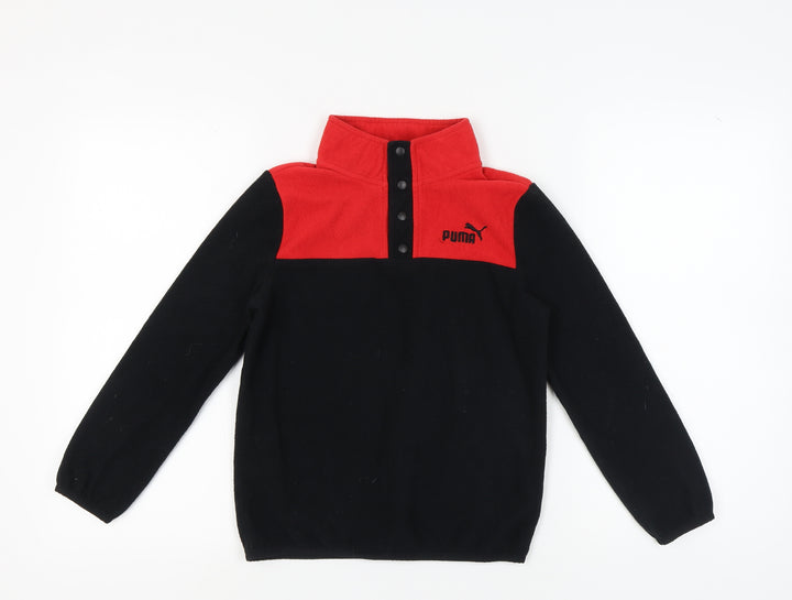 Puma Boys Black & Red Fleece Sweatshirt M - Sports Style