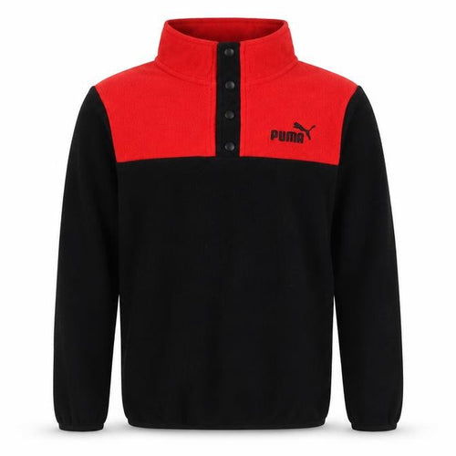 Puma Boys Black & Red Fleece Sweatshirt M - Sports Style