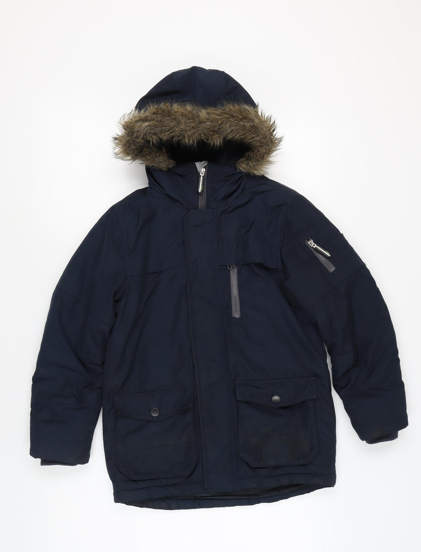 Next Boys Black Polyester Hooded Parka 9 Years