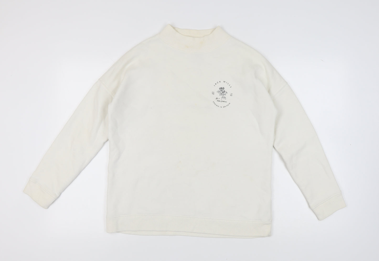 Jack Wills Women's White Pullover Sweatshirt Size 12