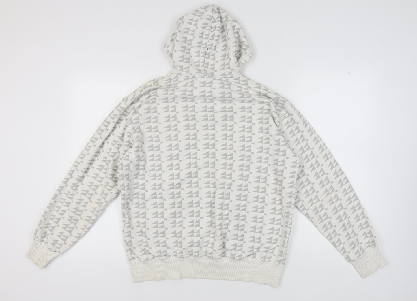 Cedarwood State Men's White Geometric L Pullover Hoodie