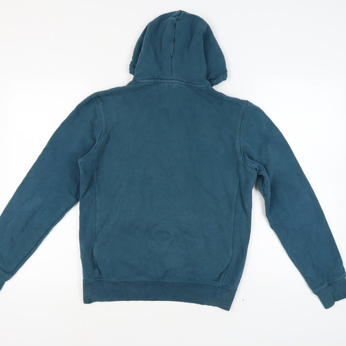 Next Men's Blue Pullover Hoodie, Size S, Hooded, Logo Accent