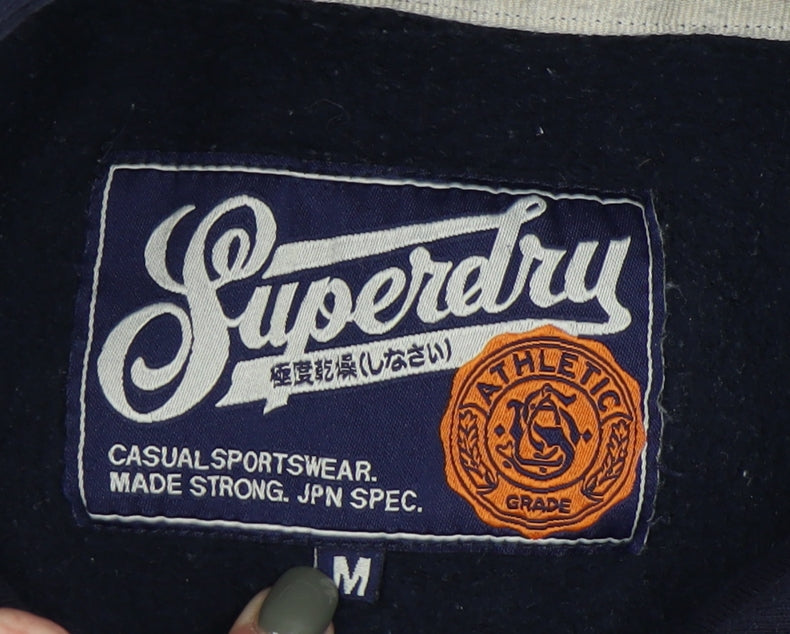 Superdry Men's Blue Pullover Hoodie - M Size, Athletic Style