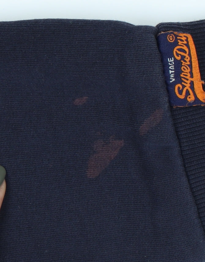 Superdry Men's Blue Pullover Hoodie - M Size, Athletic Style