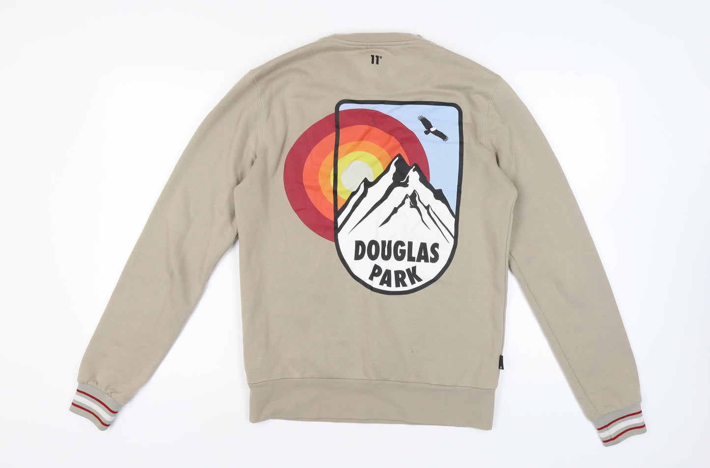 11 Degrees Men's Beige Graphic Sweatshirt Medium