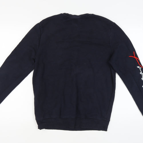River Island Men’s Black Sweatshirt M Embroidered