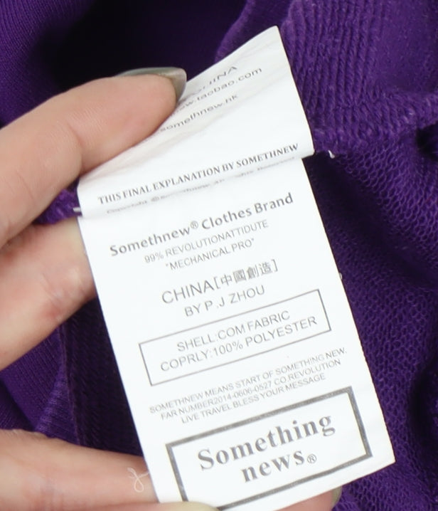 Somethnew Men's Purple Pullover Hoodie M