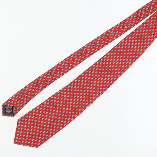 Angelo Bosani Men's Red Silk Floral Tie, One Size