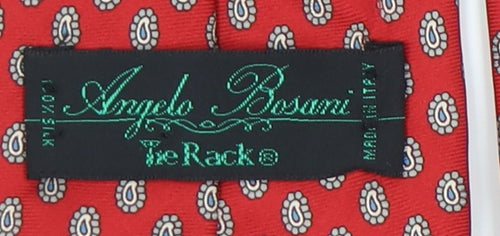 Angelo Bosani Men's Red Silk Floral Tie, One Size